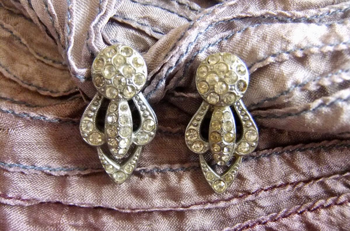 アンティーク:クリアカラーストーン、アール・デコ調イヤリング拍卖