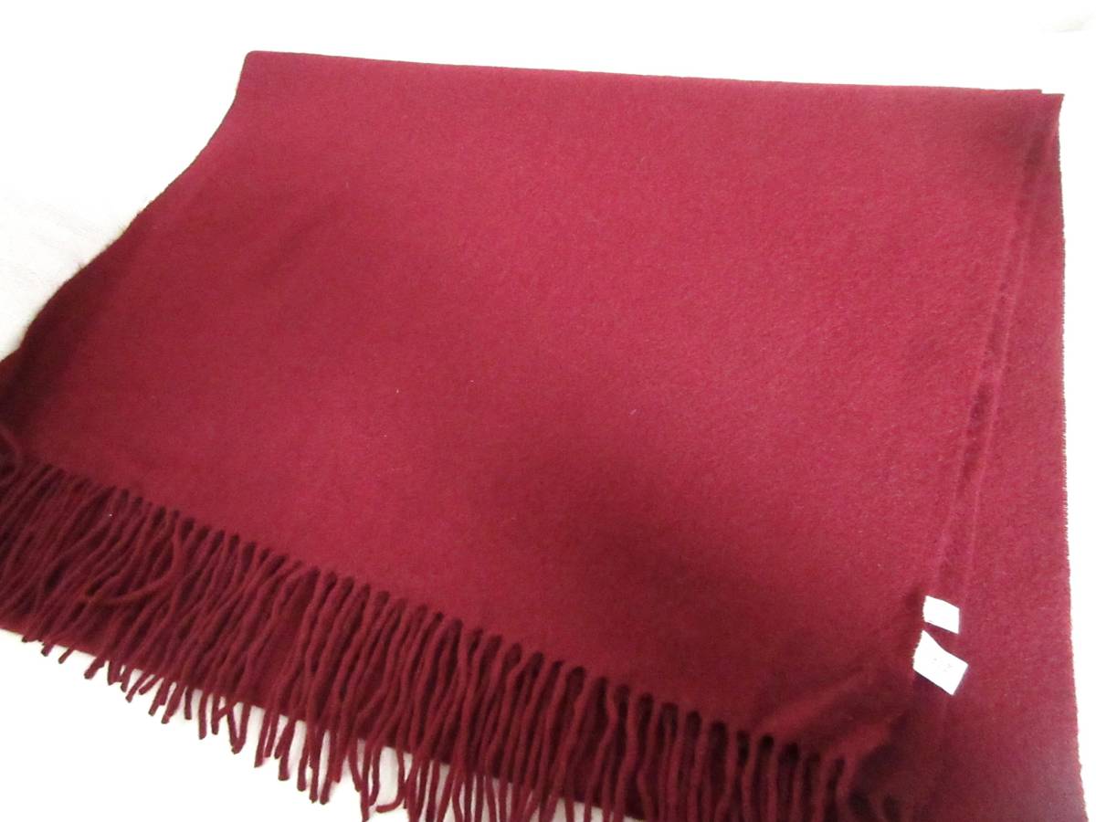 ロペ ROPE カシミヤ 100% 大判 ストール ワインレッド エンジ 無地 北1453拍卖