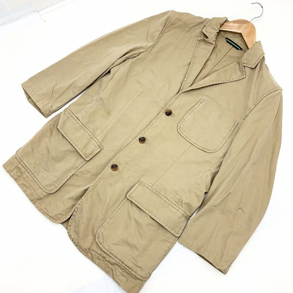 ■J.CREW ジェイクルー ベージュ ブラウン テーラードジャケット コットン メンズジャケット Sサイズ 【右脇小ジミ有】■K93拍卖