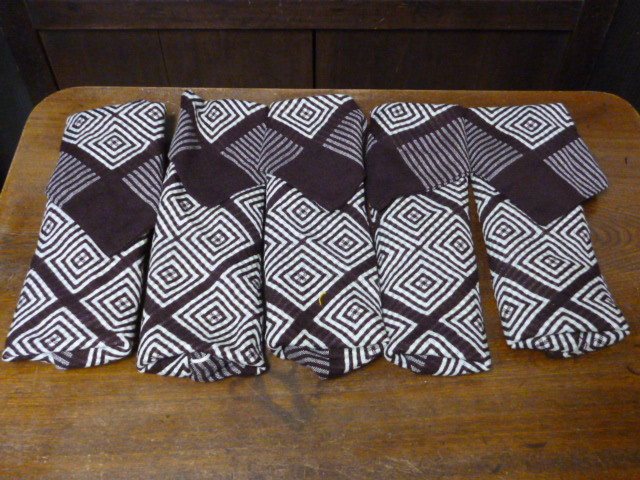 昭和レトロ 座布団カバー 茶 白 モダン 幾何学模様 セット クッション ファブリック インテリア拍卖