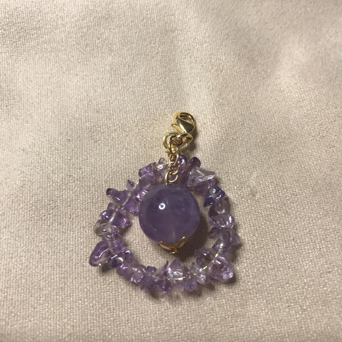 アメジストのストラップ#財布などに拍卖