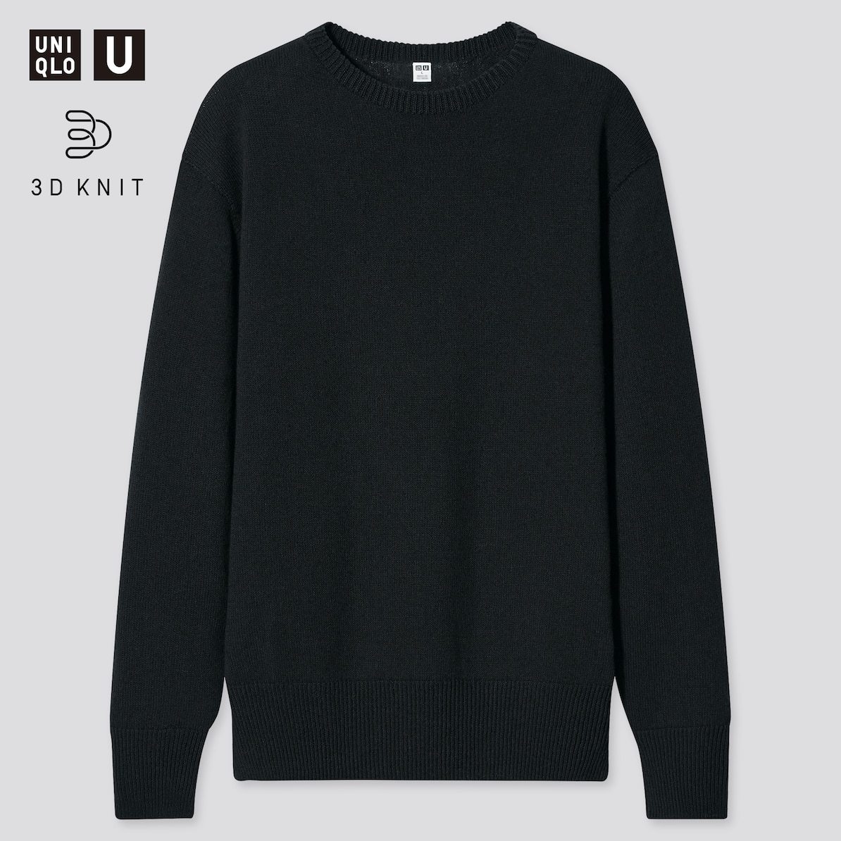 UNIQLO U(ユニクロ ルメール コラボ) 3Dクルーネックセーター Black オンライン限定XLサイズ 新品タグ付き 即完売商品 レア拍卖