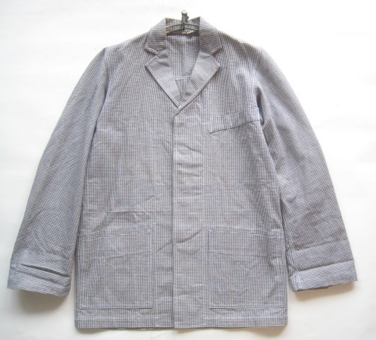 希少フランス製!!Febvay*1960’sヴィンテージ 千鳥柄コットン比翼コックジャケット 38 実寸S 白×黒 ホワイト×ブラック拍卖