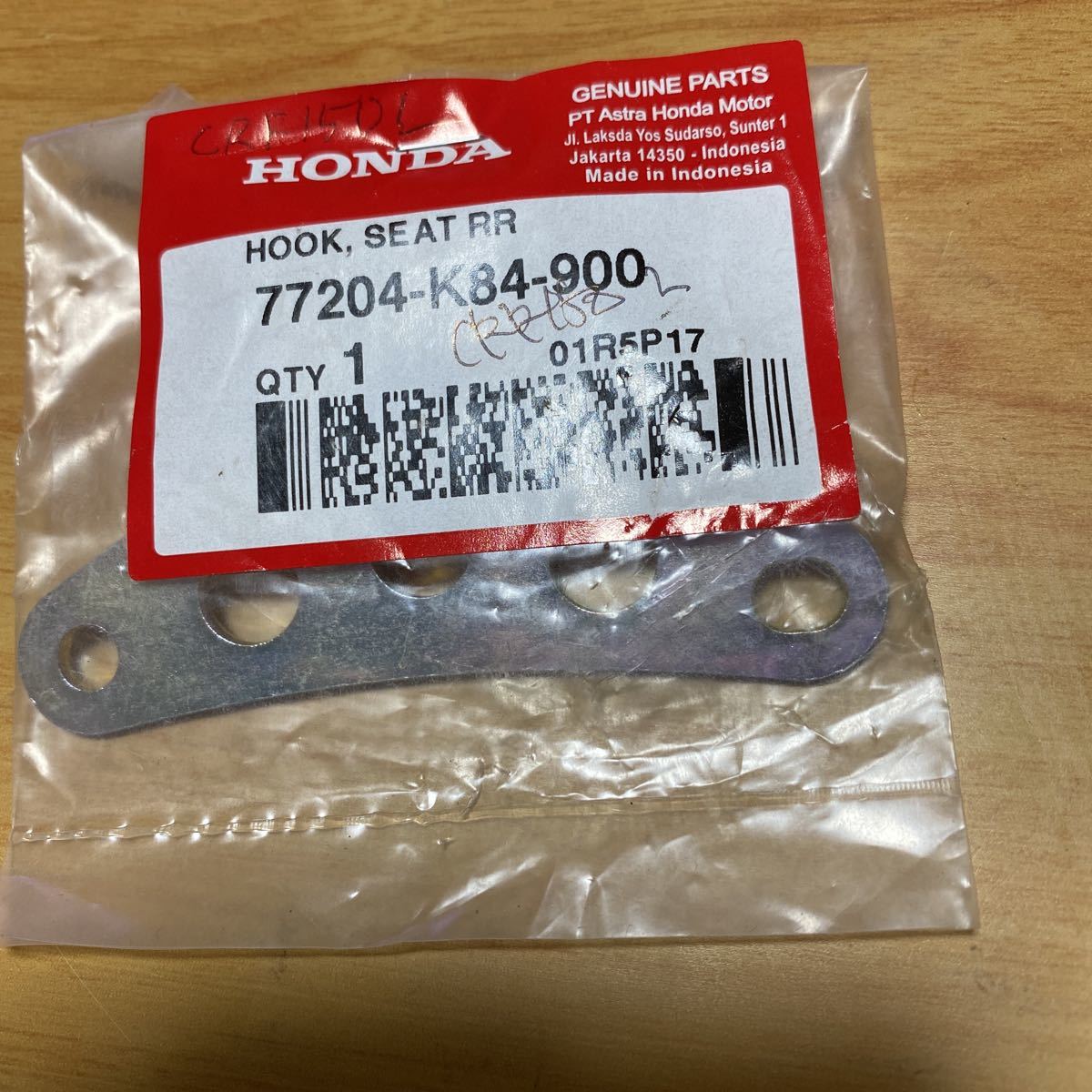 1-239☆ホンダ純正 シートフック☆送料無料!77204-K84-900 CRF150L拍卖