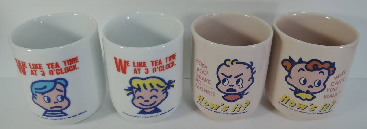 ☆07J■ミスタードーナツ 原田治 湯飲み/湯呑み 4個■拍卖