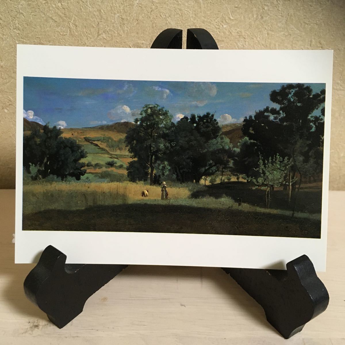 ☆古い 絵葉書 絵はがき ポストカード リヨン美術館特別展 栄光のフランス近代美術 カミーユ・コロー モルヴァン地方の麦畑 1842年 (1196)拍卖