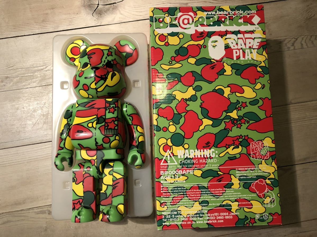 エイプ/A BATHING APE BAPE PLAY サイケカモ ベアブリック/BE@RBRICK 400%(メディコムトイ・フィギュア)拍卖