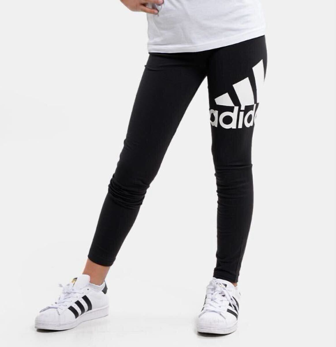 新品 160㎝ adidas アディダス キッズ エッセンシャル タイツ ブラック黒拍卖