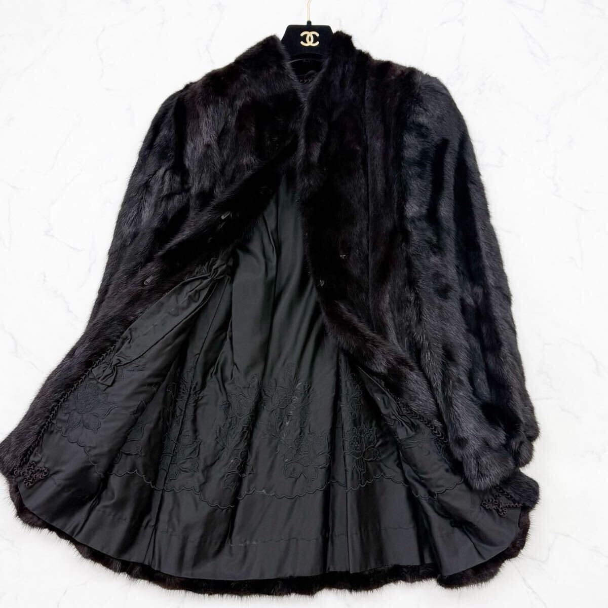 SAGA MINK リアルファー ファーコート 銀タグ 本毛皮 ミンク アウター 刺繍 13号拍卖