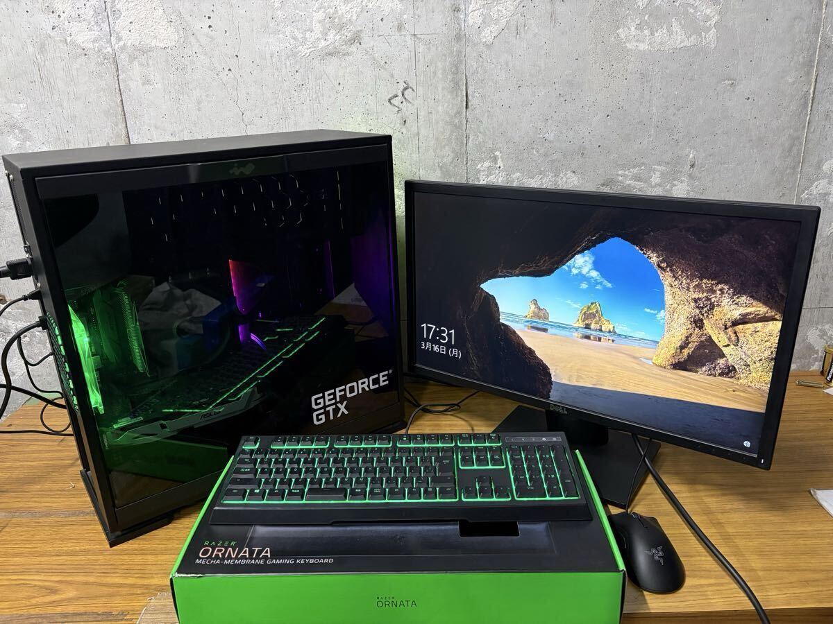 PC一式 NVIDIA GeForce GTX 1060 3GB Core(TM) i7-7700 CPU3.60GHz 256GB SSD Razer Ornata ゲーミングキーボード+マウス DELL モニター拍卖