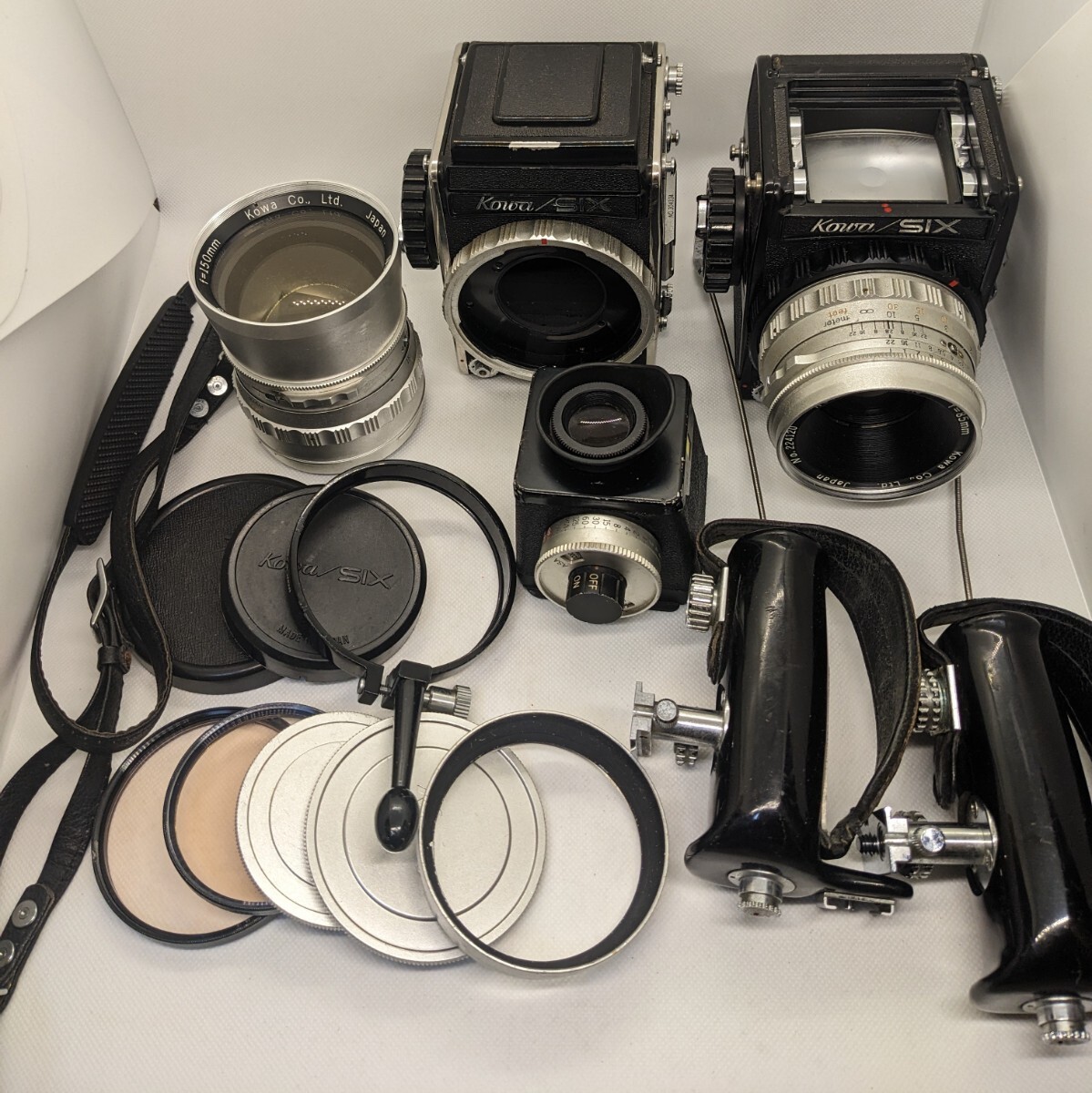 シャッターOK コーワ KOWA SIX 2台 レンズ2本 その他部品あり 付属品多数 動作未確認 ジャンク品【CAC-W01】拍卖