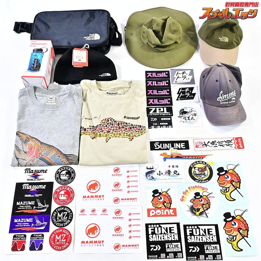 ★フィッシングアパレル&小物 豪華9点セット セージ SAGE Tシャツ ノースフェイス ショルダーポーチ ビーニー SIMMS ハット キャップ等★拍卖