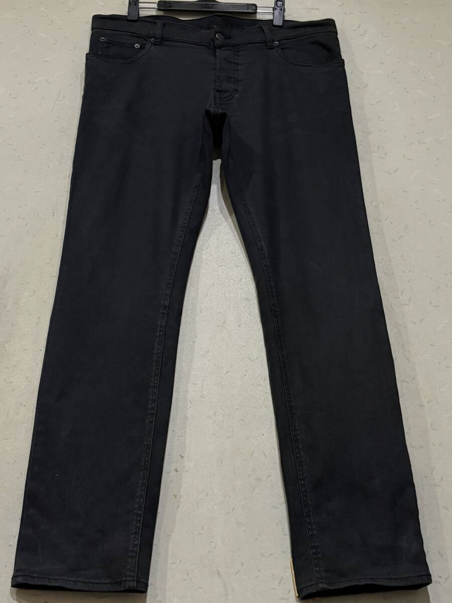 PRADA プラダ TAPERD FIT ストレッチ デニムパンツ ルーマニア製 プラダジャパン ブラック 大きいサイズ 35 BJBF.C拍卖