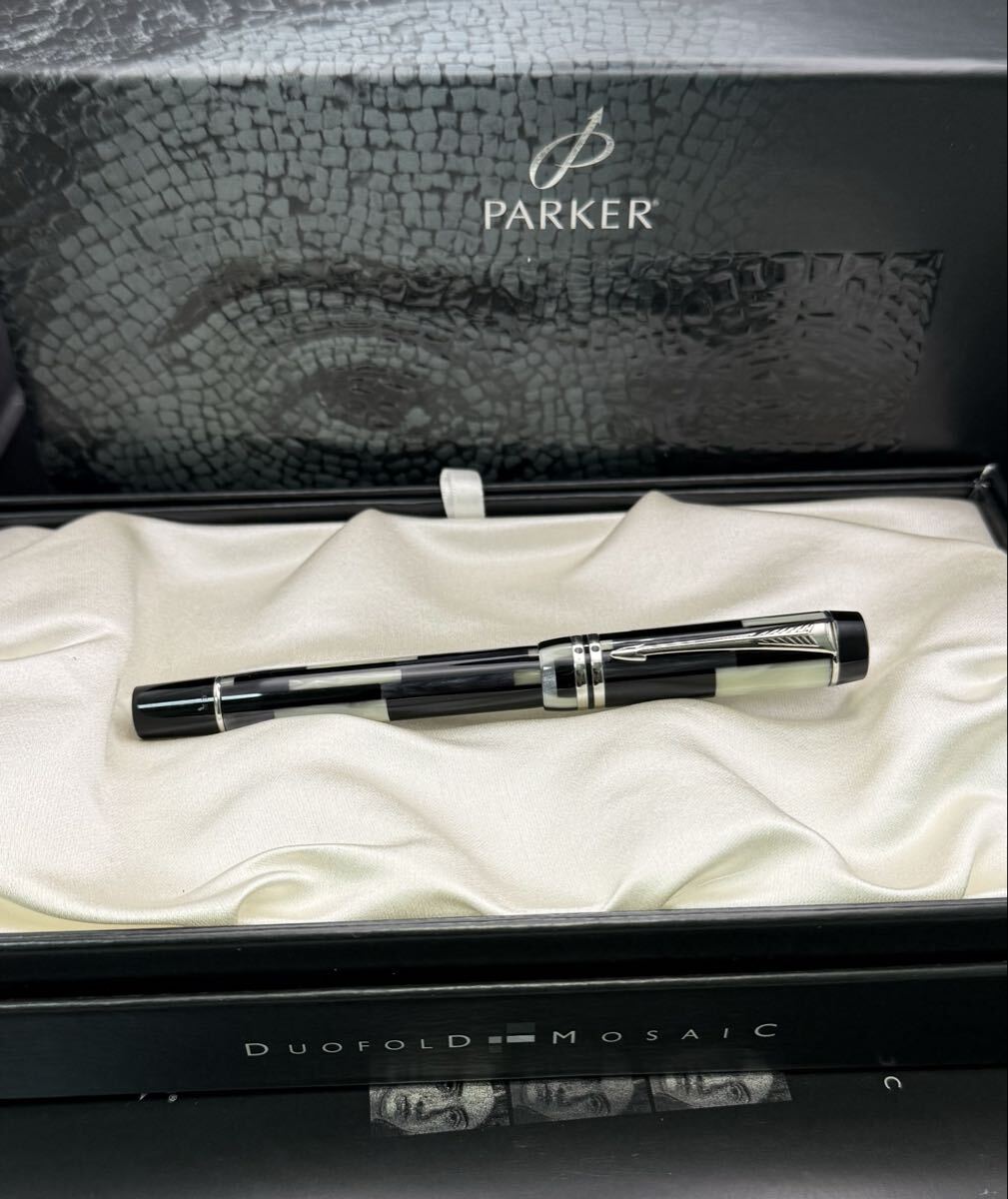 1円スタート レア! PARKER デュオフォールド モザイク ブラック ローラボールペン 送料無料 拍卖