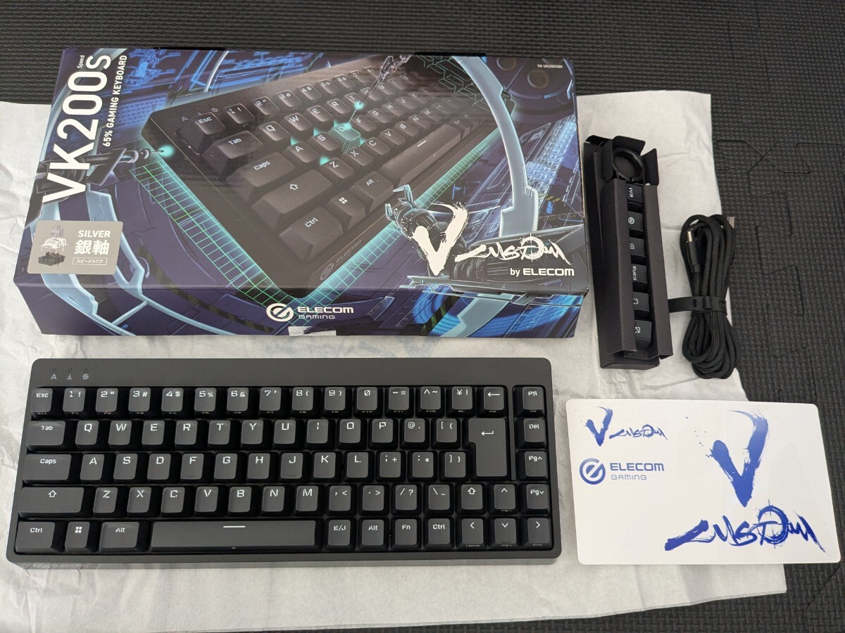 ◎0803u2412 エレコム ゲーミングキーボード V-custom VK200S 有線 テンキーレス 65%サイズ 銀軸 TK-VK200SBK拍卖