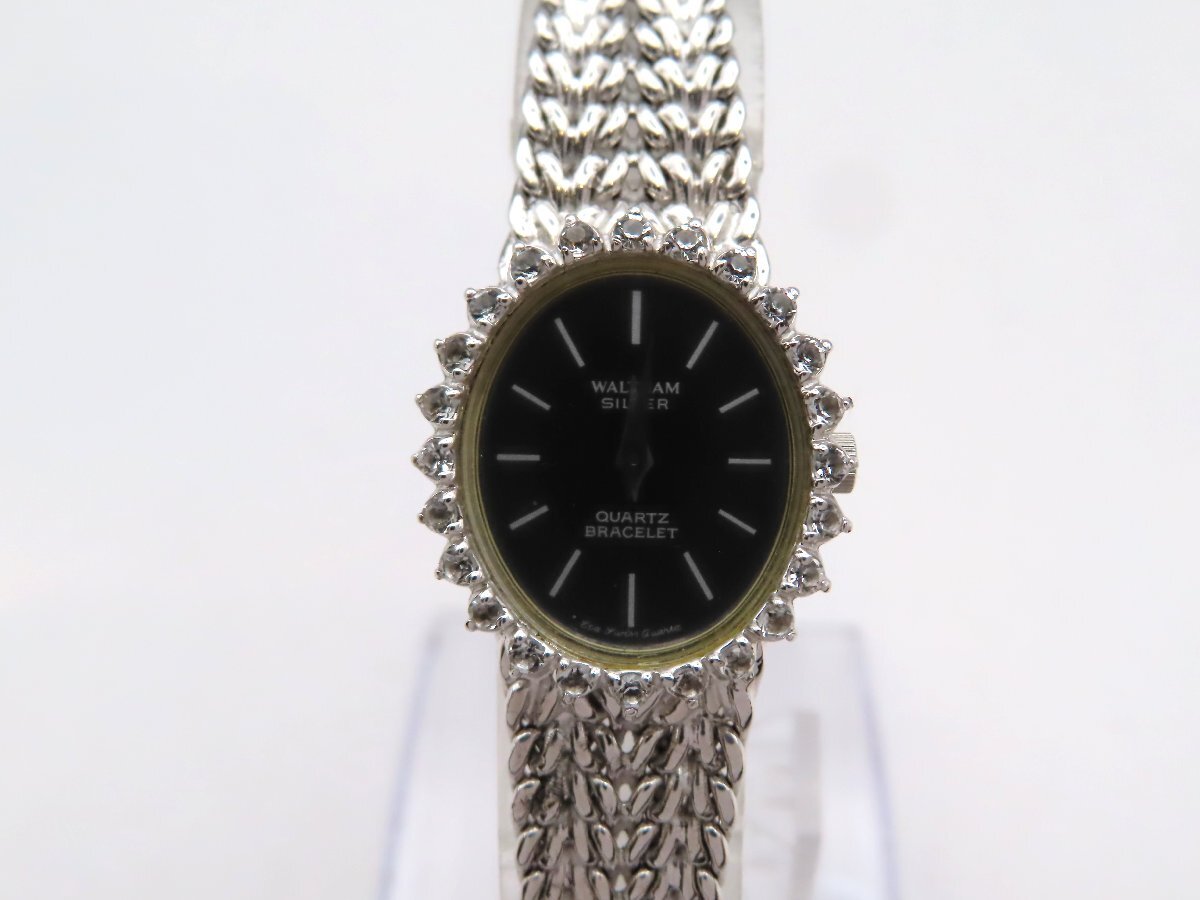 1円 ウォルサム 2708032 SV925 ブラック文字盤 腕時計 レディース 不動 QZ LK 35222拍卖
