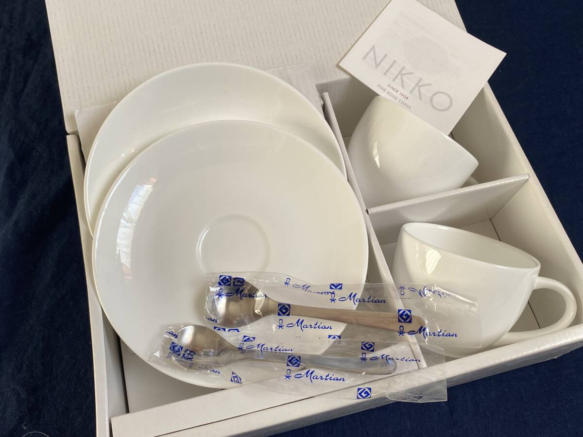 ★新品【NIKKO ニッコー/柳宗理】ペアコーヒーカップ&ソーサー(Martian スプーン2本付き)★拍卖