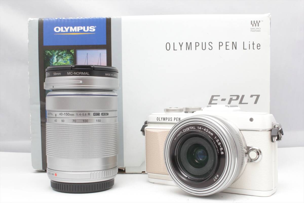 OLYMPUS PEN Lite E-PL7 シャッター821回! ダブルズーム ミラーレスカメラ オリンパス 送料無料拍卖