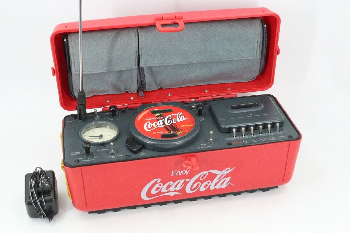 【ト長】 TEAC ティアック PC-D10 ポータブル CDラジカセ コカコーラ 当時物 レトロ レア コラボ品 ジャンク IC646IOC02拍卖