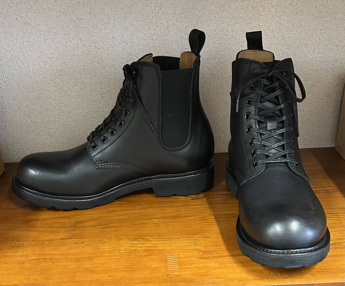 新品☆高級本革製の編上げブーツ★サイドゴア☆黒★26.5cm拍卖