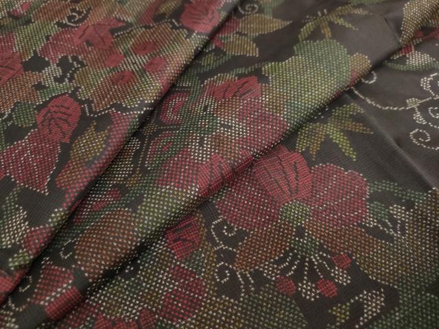 平和屋着物●本場大島紬 7マルキ 吉祥洋花文 正絹 逸品 DAAW5977ud拍卖