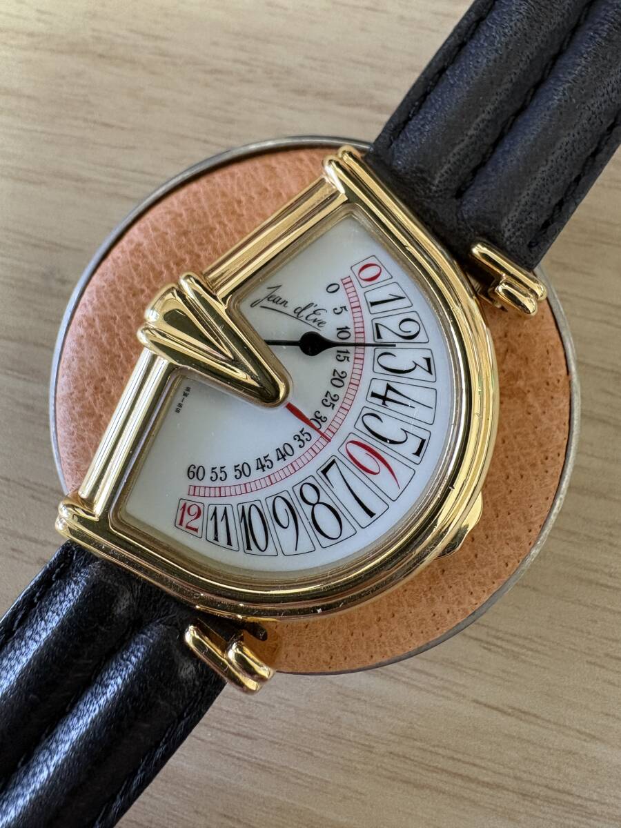 【OH/電池交換済】Jean d'Eve Sectora ジャンイブ セクトラ QZ/GP 純正ベルト!拍卖