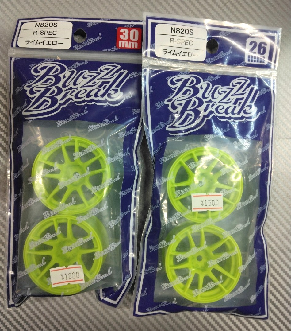 OverDose バズブレイク N820S R-SPEC ホイール ライムイエロー オフセット7 26mm オフセット9 30mm 未使用 オーバードーズ拍卖