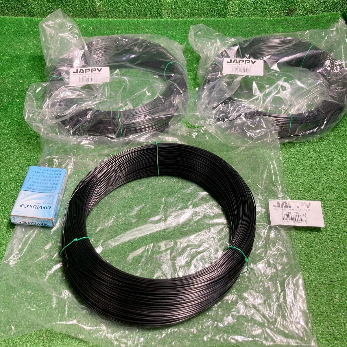 浜睦d498 JAPPY 鉄ソフトバインド線「BGV-JB」■線心0.9mm 外径1.35mm 長さ300m×3巻☆計900m 総重量約6kg拍卖
