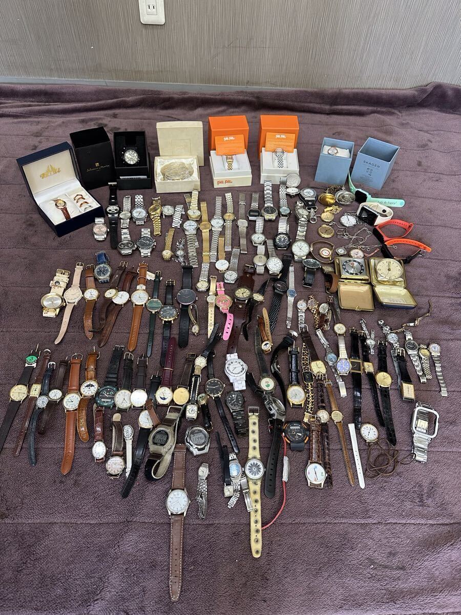 営AB34-100A 時計112点おまとめ 腕時計 CASIO SEIKO フォリフォリ 懐中時計 スマートウォッチ シルバー 革 ゴールド 現状品拍卖