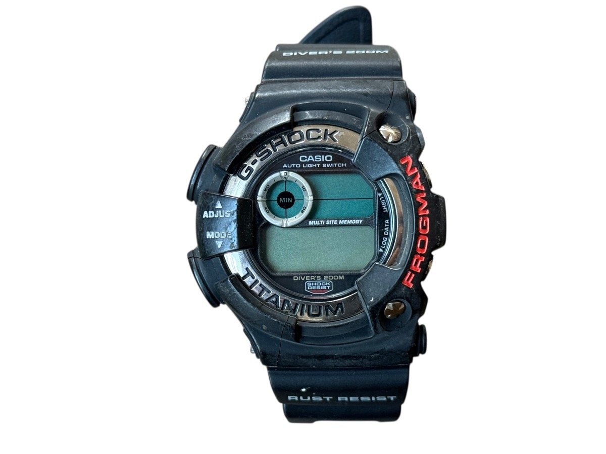 1円●希少●カシオ G-SHOCK●DW-9900 マスターオブG フロッグマン●TITANIUM●メンズ腕時計 ブラック 黒 チタン FROGMAN クオーツ拍卖