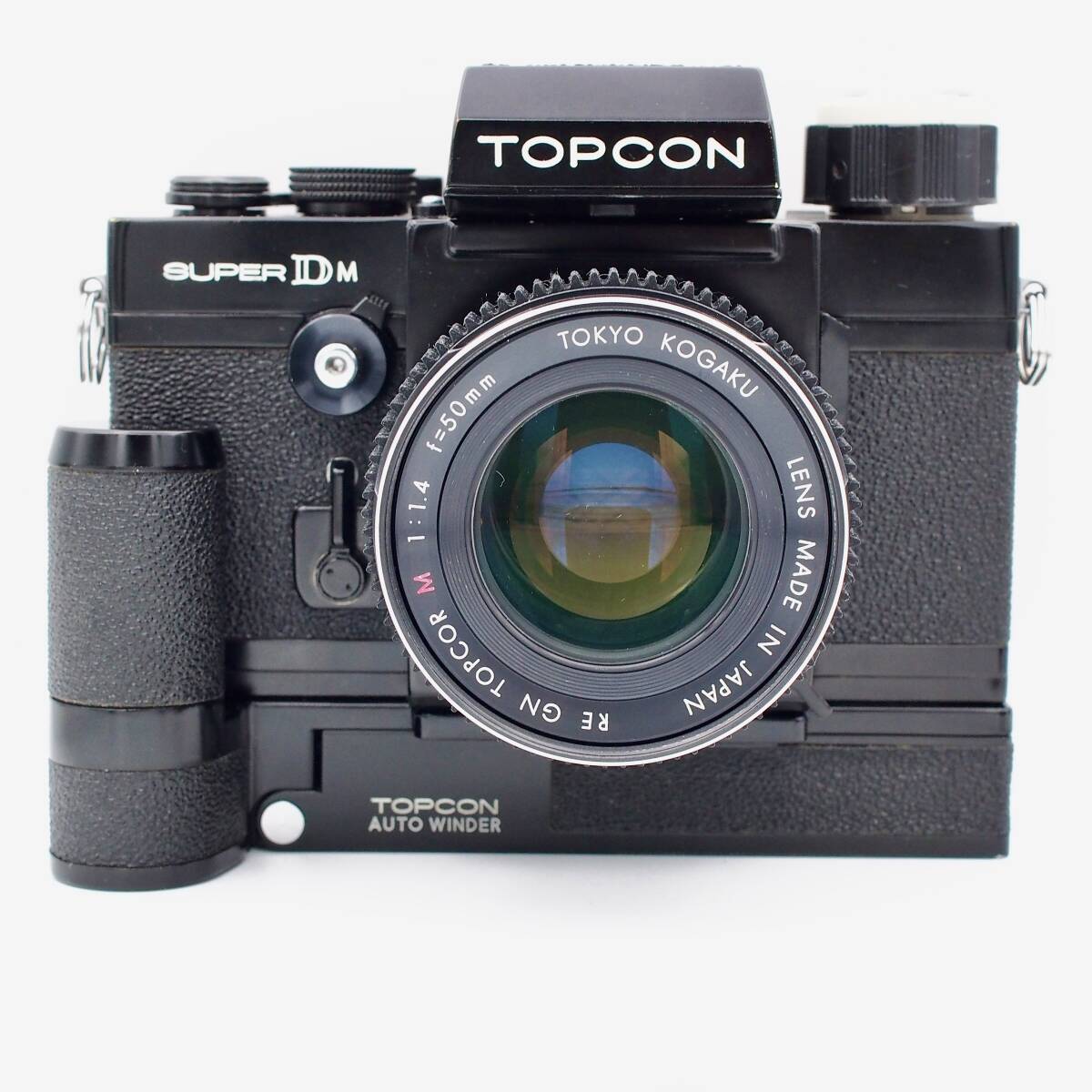 【美品】TOPCON SUPER DM TOPCOR M 50mm F1.4 オートワインダー アクセサリーシュー トプコン 豪華セット拍卖