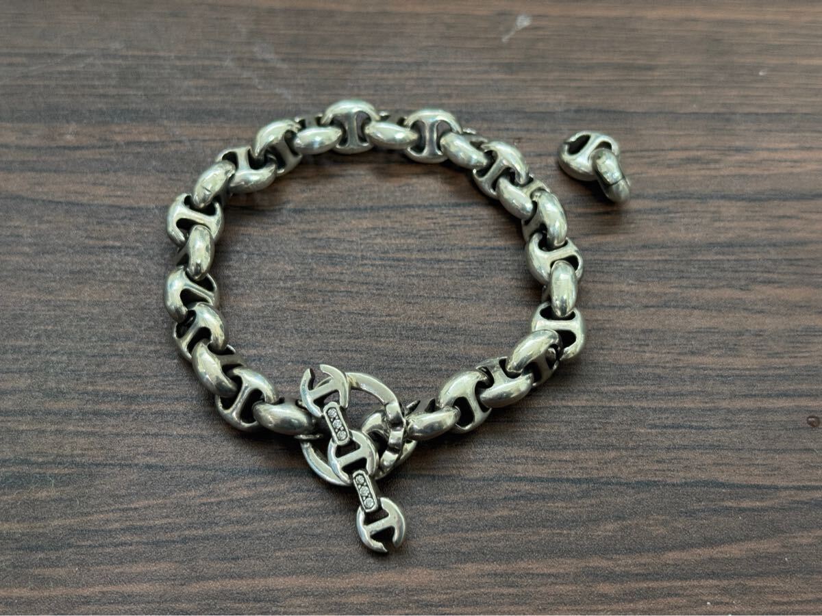 ★ 1円 HOORSENBUHS ホーセンブース 10mm ブレスレット ダイヤ SV925 ロンハーマン オープンリンクブレスレット シルバー拍卖