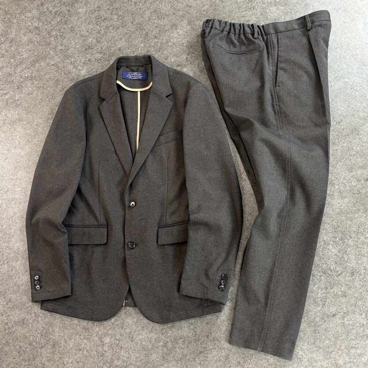 NANO UNIVERSE DAMERINO FULFLAN SOLOTEX ナノユニバース セットアップ スーツ 上下 テーラードジャケット スラックス 灰 NUC92JKT0050S拍卖