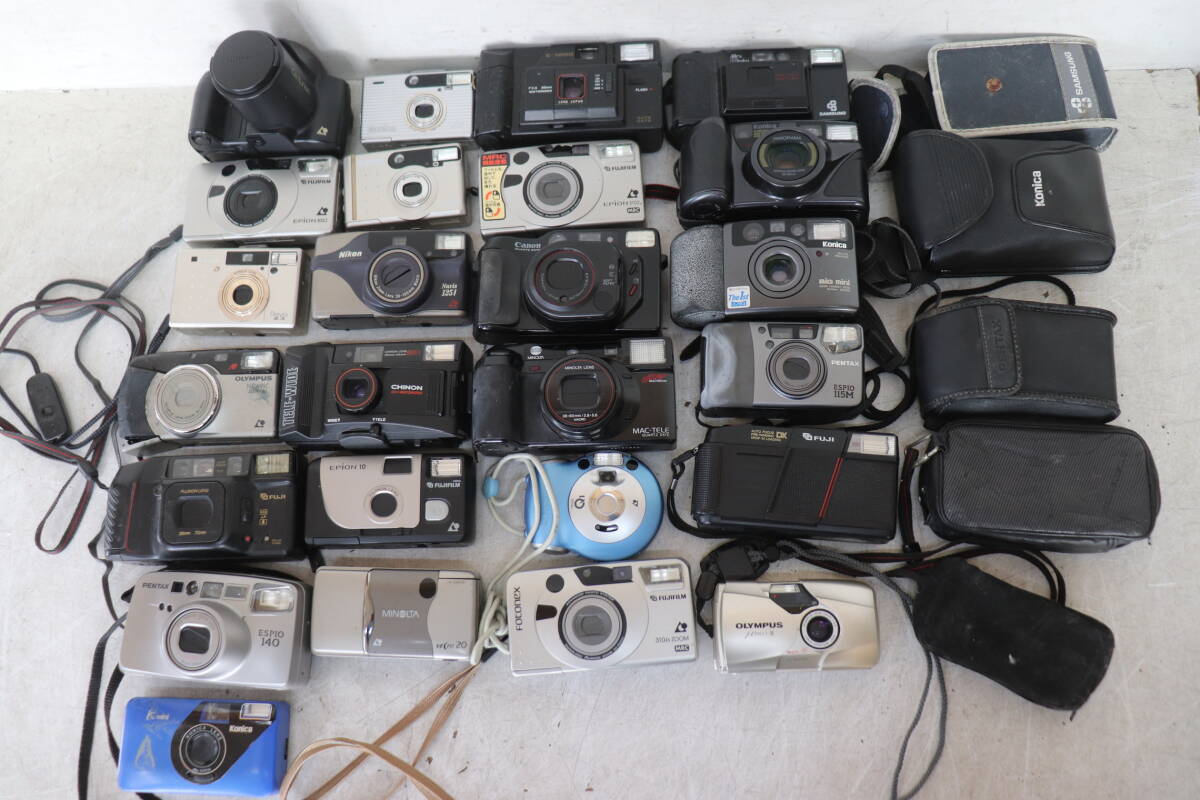 Y10/875 Canon/OLYMPUS/Nikon/Fujifilm/Konica/Pentax 等 コンパクト フィルム カメラ まとめて 25点 セット 動作未確認 現状品拍卖