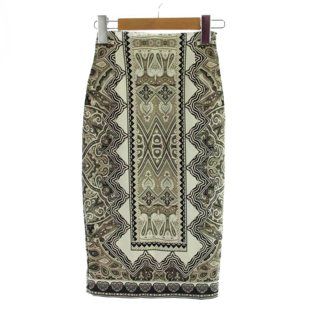 エトロ ETRO スカート 38 ベージュ ペイズリー柄 ひざ丈 タイトシルエット /AP レディース拍卖