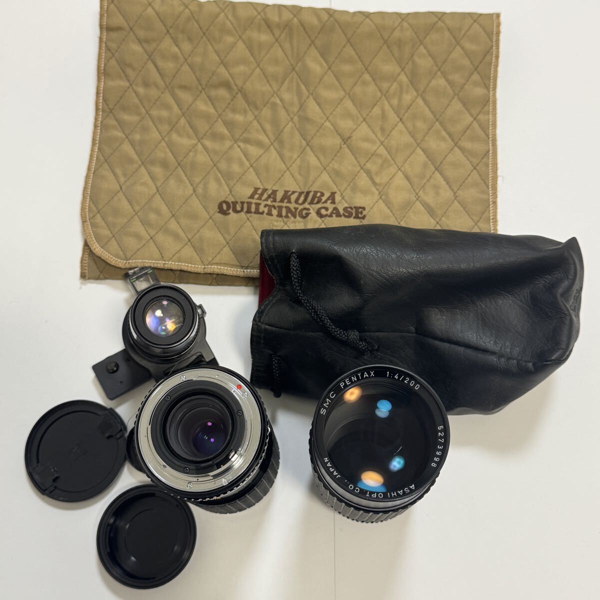 PENTAX レンズ2本+アングルファインダー まとめ売り SMC PENTAX 200mm F4 他 ケース付き拍卖