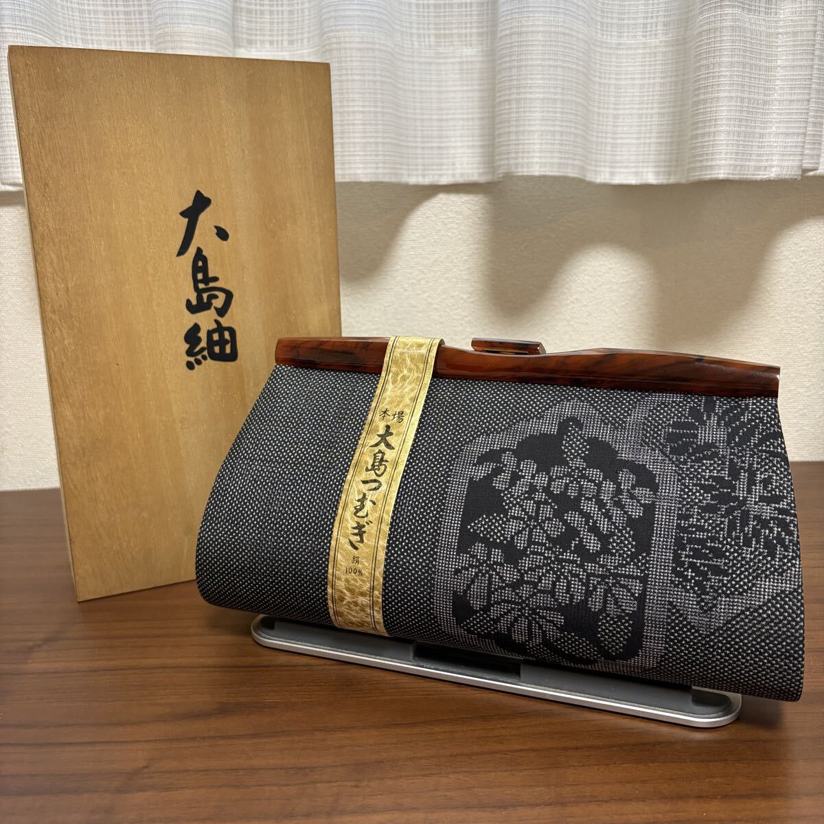 未使用 大島紬 がま口 和装バッグ ハンドバッグ 和装小物 鞄拍卖