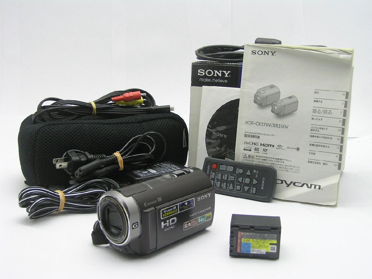 1円★ハローカメラ★1157 ソニー SONY HD HANDYCAM HDR-CX370V No.2052866 箱. 動作品 現状 即決有り★★拍卖