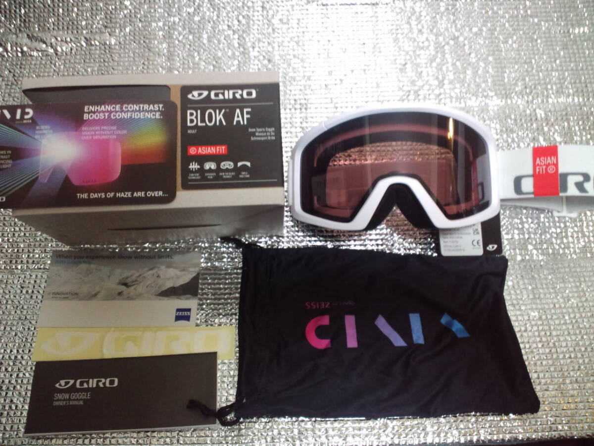 W◆新品◆眼鏡対応 ◆WHITE ◆GIRO ◆ゴーグル ◆全天候対応レンズ◆ジロ ◆男女◆ASIAN FIT◆ BLOK VIVID EMBER ◆VIVIDレンズ拍卖