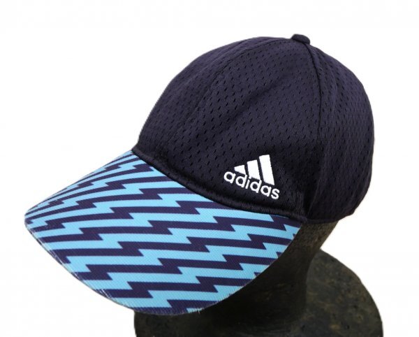 アディダス adidas ★ キャップ・野球帽・帽子 ★ ネイビー・柄・ロゴ刺しゅう入り拍卖