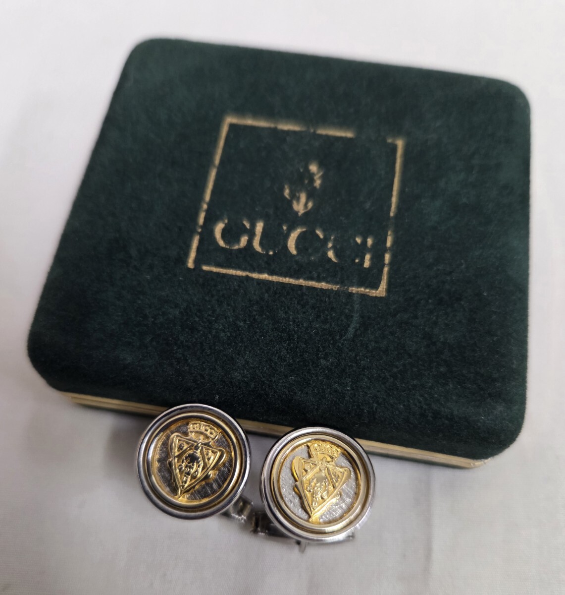 GUCCI グッチ カフリンクス カフス オールドグッチ ビンテージ イタリア製 イタリー 送料全国一律400円 古着 アクセサリー拍卖