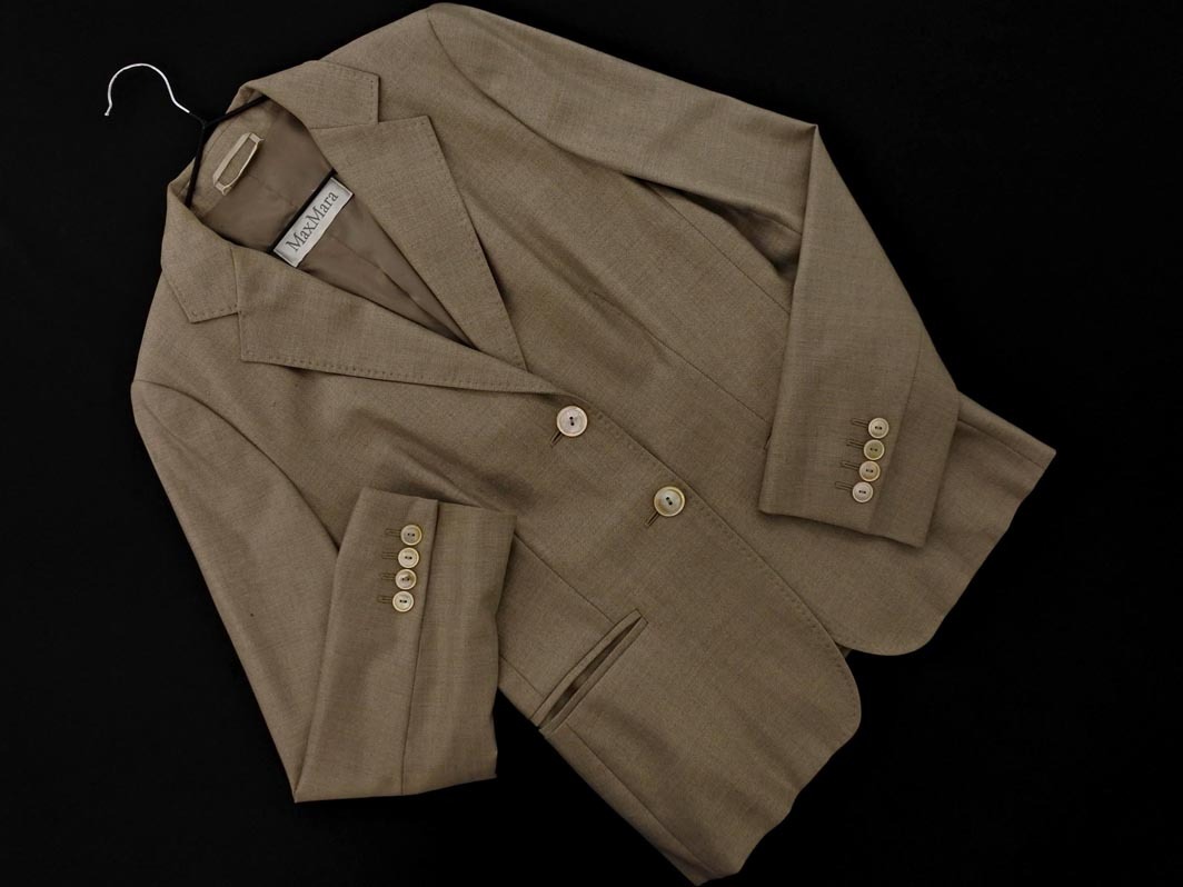 Max Mara マックスマーラ テーラード ジャケット size40/ライトグレー ■■ ☆ gcb7 レディース拍卖