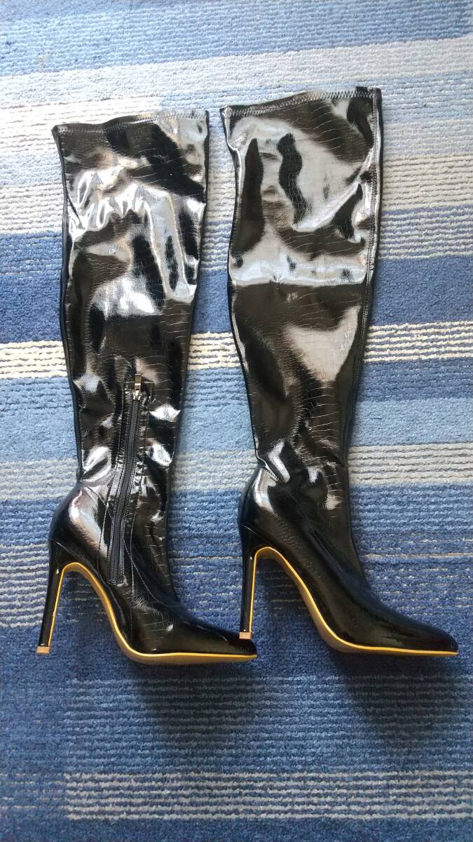 24.5~25.0cmレディース ニーハイブーツ 室内試着のみ格安拍卖