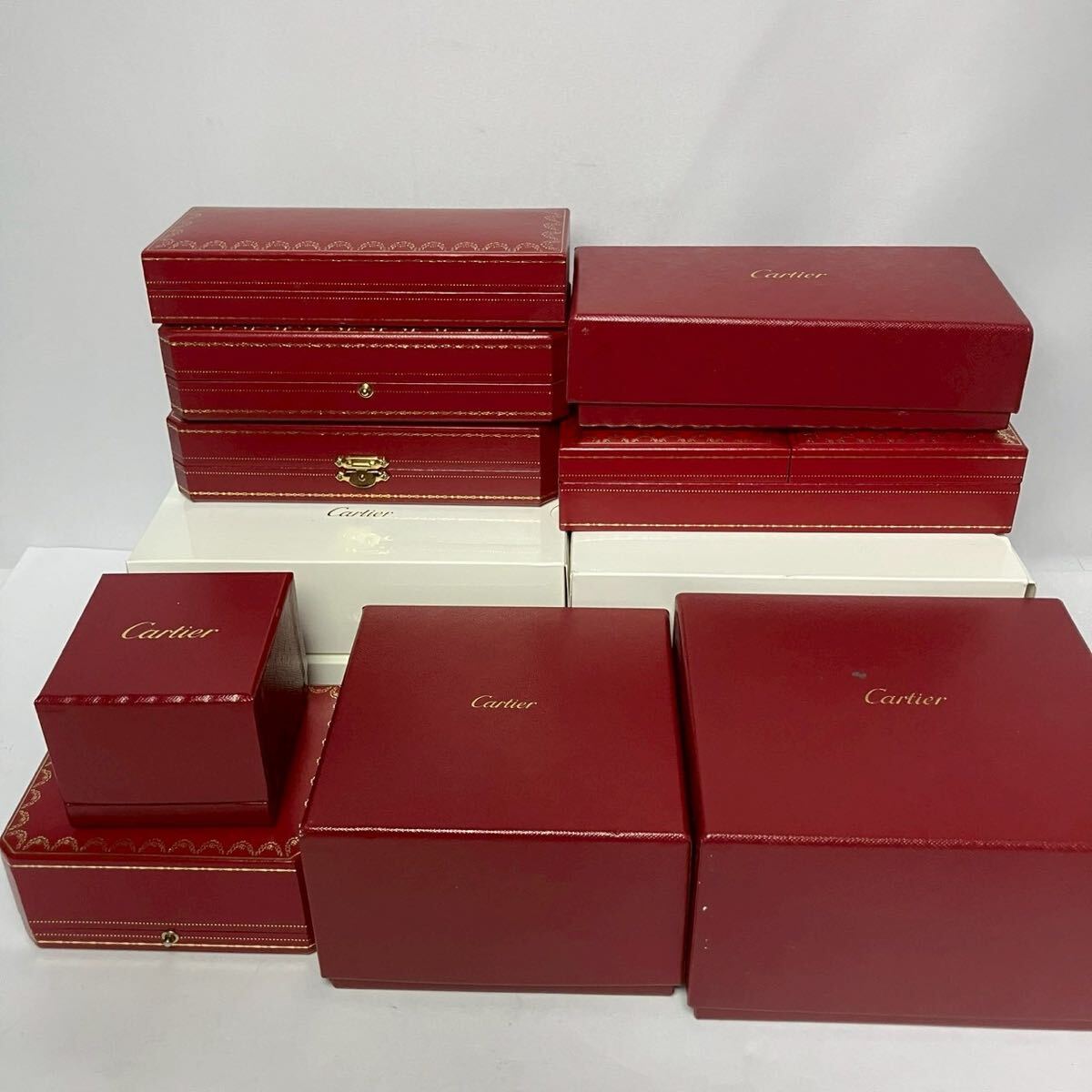 キ-251 カルティエ Cartier 空箱 ウォッチケース 腕時計 ボックス 赤 まとめ売り拍卖