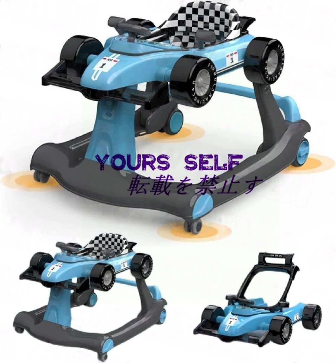 ベビー 歩行器 赤ちゃん 歩行機 育児 歩行器 2way ウォーカー/手押し車として使用可能 安全ストッパー 取り外し可能高度調整可能(blue)拍卖