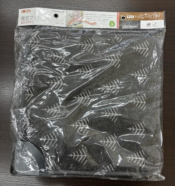 #5029 広電(KODEN) ホットマット 電気マット 40×40cm 正方形 VWM403H-HK グレー コンパクト 現状品拍卖