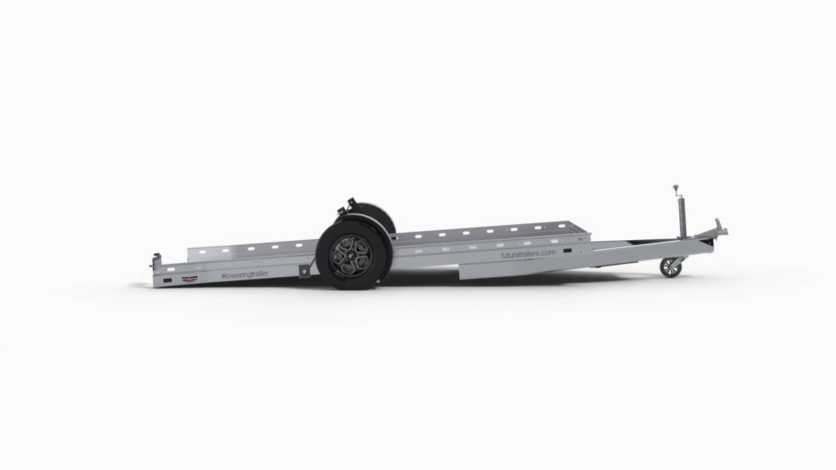 国内在庫! 超低床車載トレーラー!【FUTURA(フューチュラ)クラブスポーツ1軸4m電動荷台】サーキット ドリフト レース カーショーに!拍卖