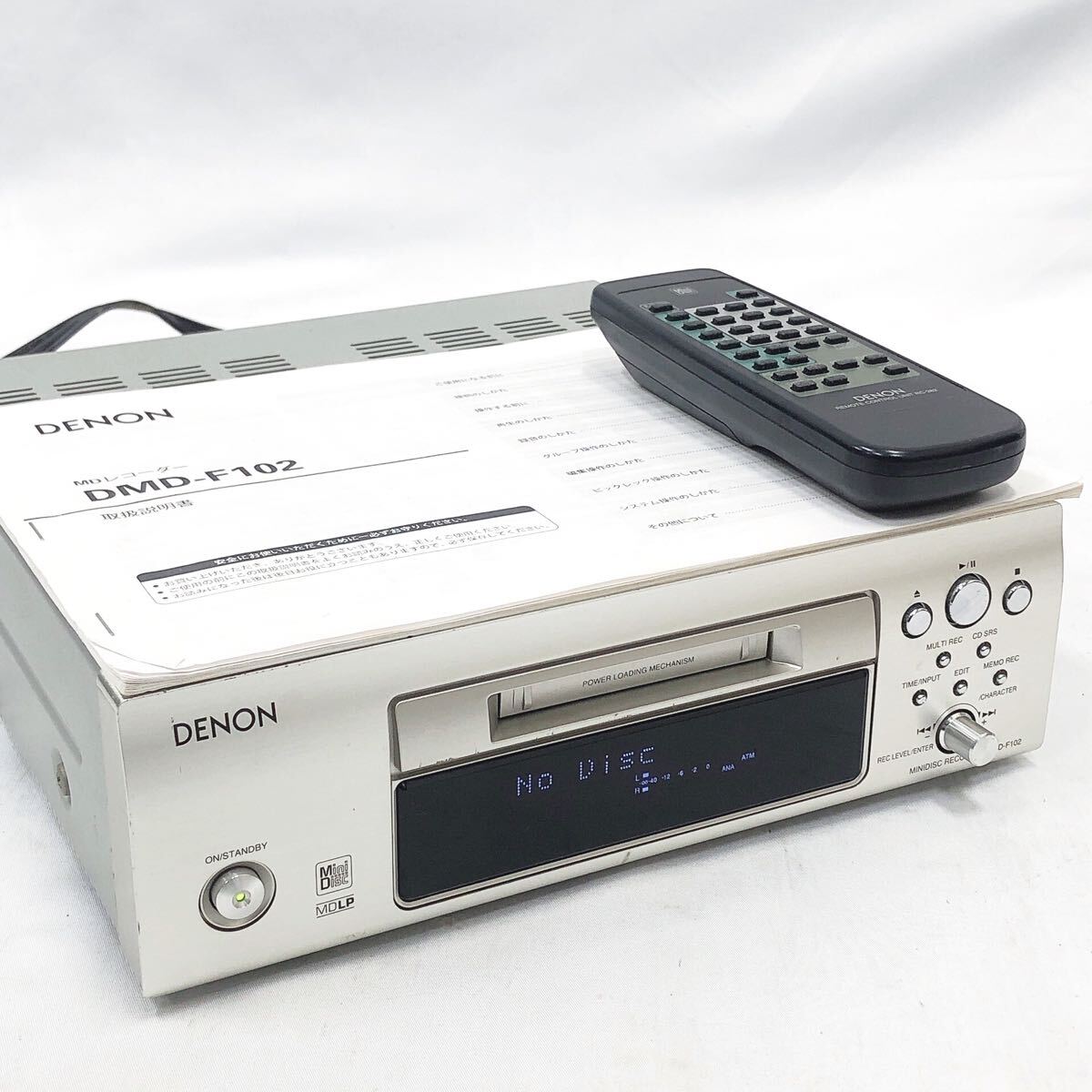 2220221 DENON デノン DMD-F102 MDデッキ 音響機器 リモコン 取説 電源ケーブル付き拍卖