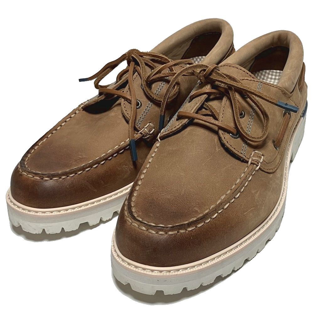 未使用 SPERRY TOP-SIDER スペリー トップサイダー レザー ワークシューズ 27.5 キャメル系 ワイドラストモデル拍卖