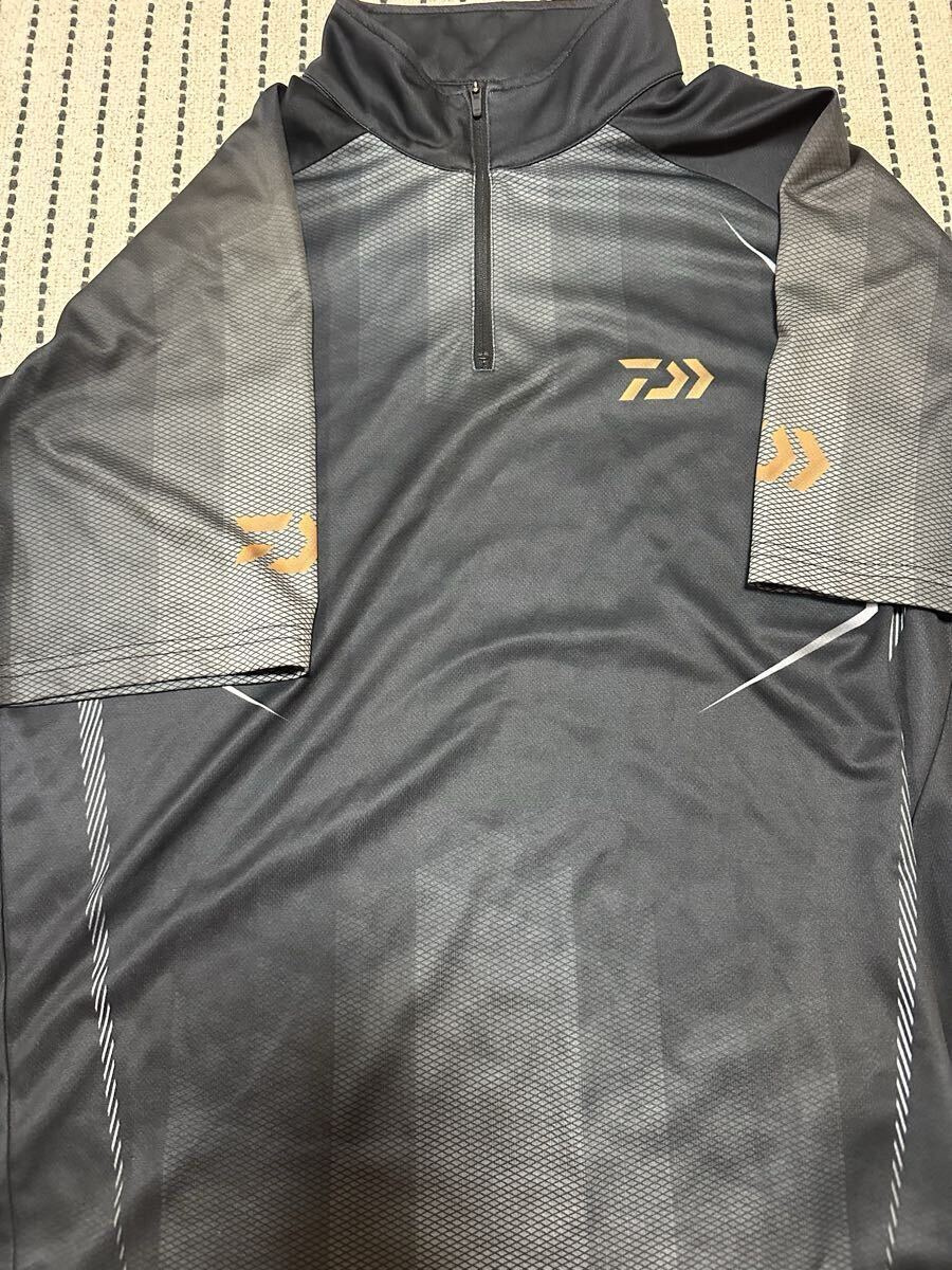 ダイワ ウェア DE-7625 ショートスリーブハーフジップシャツ ブラック XL拍卖